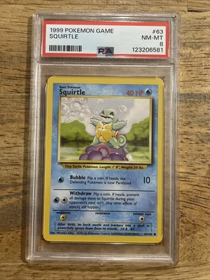 GRADED PSA 8 1999 Pokemon Game Squirtle #63 - Image 1 of 2