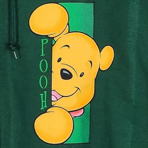 Vtg The Disney Catalog Winnie The Pooh Graphic Dk Green Full Zip Hoodie XXL -NOS - Picture 1 of 18