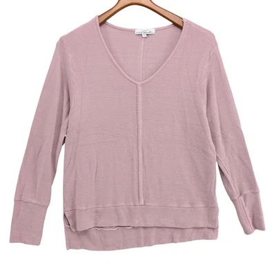 Suéter Top Rojo Alta Cuello en V Mujer Rosa Manga Larga Hecho en EE. UU. Talla L Foto 1 de 4