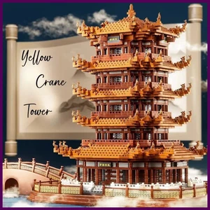 Bloques de Construcción Grúa Amarilla Torre Niños Serie de Construcción Montaje Gigante - Imagen 1 de 24