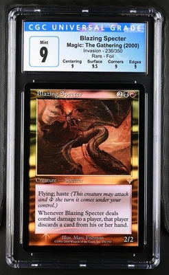 BLAZING SPECTER Invasion Foil Rare CGC 9 Q+ MTG [Nostalgium] - Image 1 of 2
