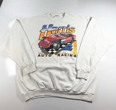 Sudadera Harris Auto Racing Años 90 De Colección NASCAR XXL Dirt Track Car Cuello Redondo EE. UU. Foto 1 de 4