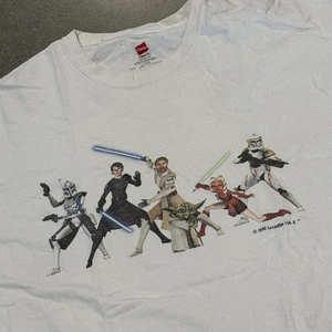 Star Wars Clone Wars 2008 Lucasfilm Shirt Hanes Tag Men’s Large White - Picture 1 of 6
