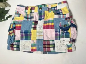 Polo Ralph Lauren madras plaid patchwork Pockets skirt Size 7. X - Picture 1 of 7