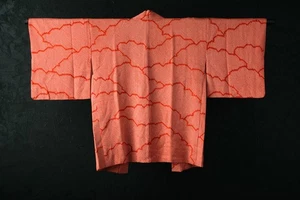 Vintage Japanese Kimono Silk Antique HAORI Jacket Robe Dress Dyed/KIN24/500 - Picture 1 of 10