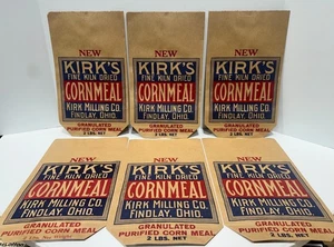 Vintage Werbung Kirk's Maismehlbeutel Kirk Milling Co Findlay, Ohio Menge 6 - Bild 1 von 11