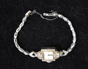 Vintage Hamilton Natural Diamond 14K WG Ladies Mechanical Bracelet Watch - Bild 1 von 5