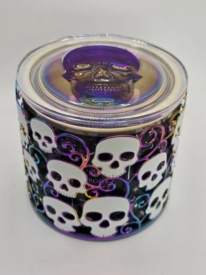 Bath & Body Works 3 Wick Scented Candle 14.5z Spooky Cider Lane Skull Lid Holder - Image 1 of 4