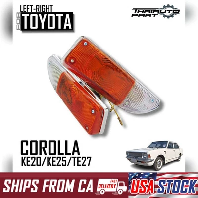 Luz de lámpara delantera L+R Fit 1970-1974 Toyota Corolla Ke20 Ke25 Ke22 Te21 Te26 Te27 Foto 1 de 4