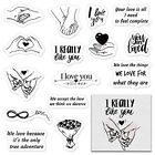 Valentine Hands Clear Stamps For Card Making Decorative Love Words With Senti...