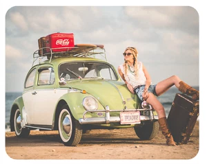 Mousepad Käfer Strand 24x19 Oldtimer Meer Kult Retro Oldie Mauspad Unterlage - Bild 1 von 1