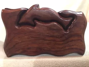 WOOD BOX - VERY UNIQUE - "WHALE DESIGN" MINT CONDITION - Picture 1 of 7