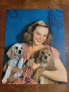 "Triple Attraction" VINTAGE 1950's Pin Up Girl Lithograph Cocker Spaniel - Picture 1 of 2