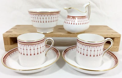 Spode Kensington 2 Demitasse Cups Saucers Creamer & Sugar Set Vtg England Y8051 - Image 1 of 4