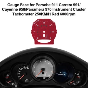 Gauge Face for Porsche 911 Carrera 991/Cayenne 958 Tachometer 250KM Red 6000rpm - Picture 1 of 2