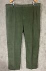 $90 New Lands' End Men's Trad Fit Fine Wale Pleated Corduroy Pants Green 42X33