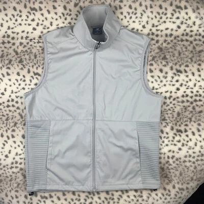New Balance - Men's All Motion Full-Zip LW Vest, 4-way Stretch | Gray | NWT - Image 1 of 4