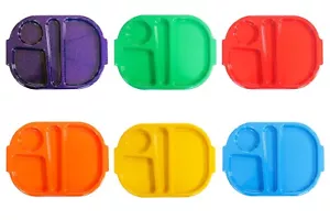 Harfield 4 Compartment Children's Meal Tray 32x23cm Shatterproof Plastic - Picture 1 of 12