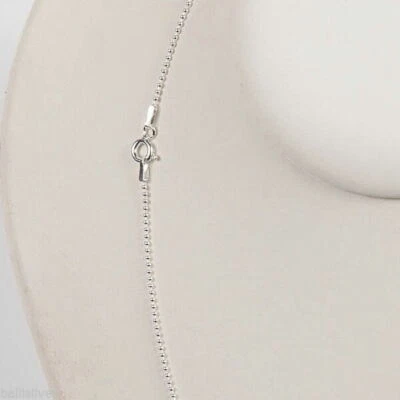 Collana a catena SFERA italiana 1,2 mm in argento sterling 16,5" - Immagine 1 di 4