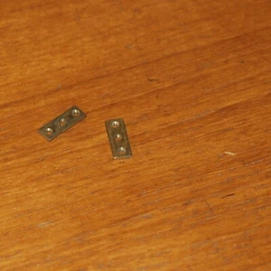 BRASS METAL PARTS 25x9mm RECTANGULAR 2pcs for WOOD VINTAGE CAMERA - Picture 1 of 2