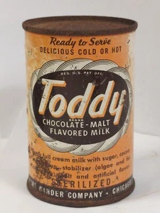Very Old Toddy Chocolate Malt Flavored Milk 8 Oz Can Flat Top - Picture 1 of 4