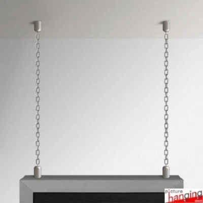 Chain Hanging Framed Chalkboard Set - Hang Cafe Restaurant Menus & Prices Silver - Image 1 of 4