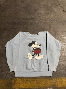 Vintage Disney Mickey Mouse Raglan Sweatshirt Youth Child Size XL 14-16 - Picture 1 of 15