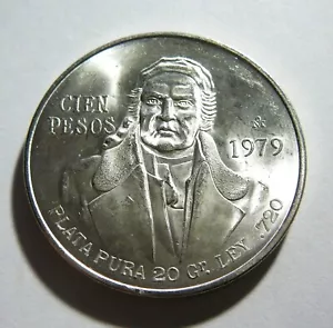 1979 Mexico Silver 100 Pesos Uncirculated - Low Mintage - Picture 1 of 2