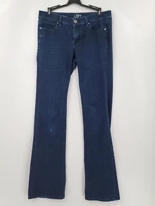 LOFT Ann Taylor Jeans Womens Size 29 / 8T Blue Denim Flare Dark Low Rise Stretch - Picture 1 of 9