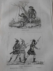Invalides en 1793 Costumes Révolutionnaires France Militaire Gravure 1833 - Picture 1 of 1