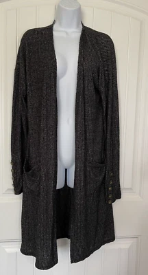 Cárdigan BKE Hebilla Mujer Negro Suéter Abierto Talla Mediana Foto 1 de 4