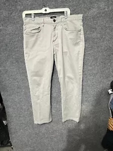 theory Pants Mens 33 Tan Khaki Haydin Writer Button Fly Chino Straight Leg 33x28 - Picture 1 of 13