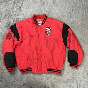 Vintage University of Wisconsin Badgers Nutmeg Puffer Jacket Mens XL - Picture 1 of 15
