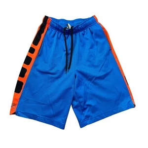 Nike Shorts Youth Boy Medium Blue Orange Elite Stretch Basketball Training Comfy - Picture 1 of 7