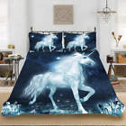 Starry Night Horse 3D Quilt Duvet Doona Cover Set Single Double Queen King Print