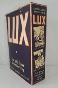 Vintage 1950s LUX Soap Detergent Advertising Box NOS Primitive Laundry Decor - Picture 1 of 16