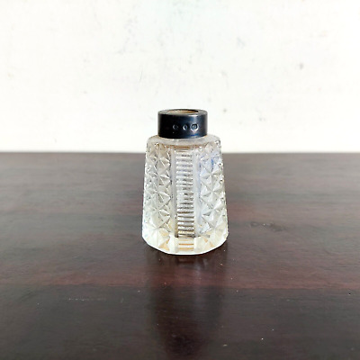 1930s Vintage Profumo Trasparente Taglio Vetro Bottiglia Brass Da Collezione Old • 121€