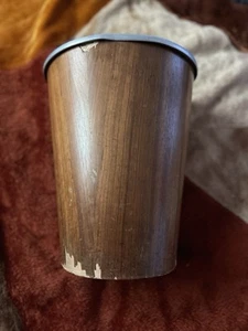 Mid Century Rainbow Servex Teak Waste Basket Aluminum Martin Aberg - Picture 1 of 5