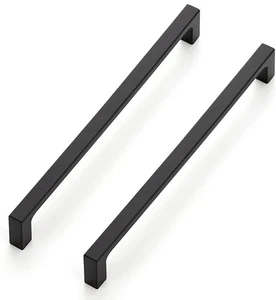 Küchenschubladengriffe 7,5" schwarz Schrankgriffe 5er-Pack quadratische Stange Schubladengriff - Bild 1 von 10