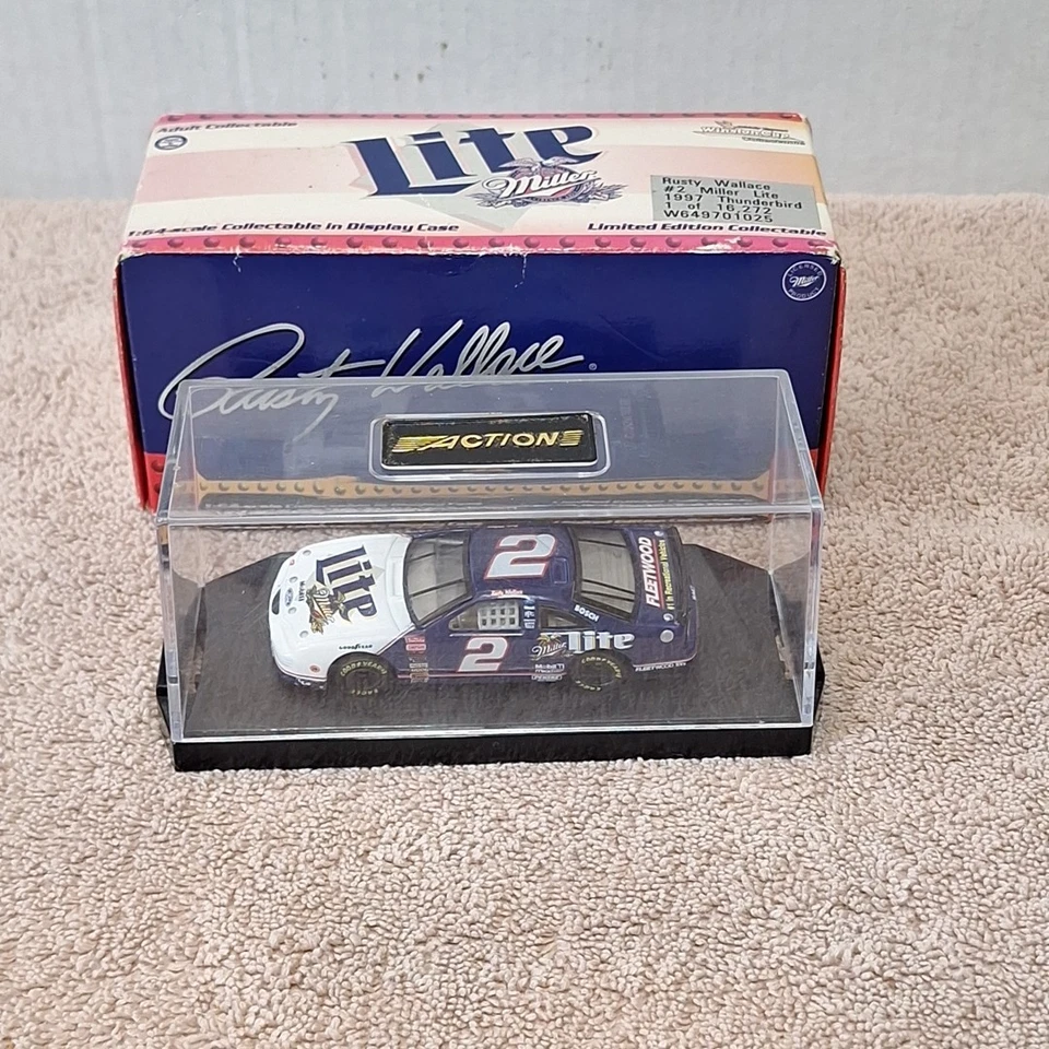 Rusty Wallace #2 Miller Lite 1997 Thunderbird Nascar 1/64 Action Diecast  - Image 1 of 4