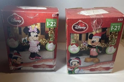 Disney Mickey & Minnie Mouse Navidad Inflables 5 pies Lote Gemmy Foto 1 de 4