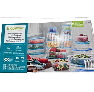 Snapware 38-piece Plastic Food Storage Set Airtight Leakproof - Image 1 of 4