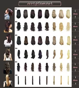 2IN1 Reversible Rizado Largo Recto Ondulado Clip On Coleta Extensión Pelo Pieza - Imagen 1 de 9