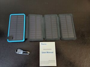 Tranmix Solar Charger 25000mAh Portable Power Bank with 4 Solar Panels 6W Power 
