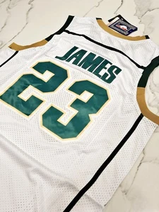 LeBron James #23 White St Vincent St Mary Irish High School Stitch Jersey Large - Picture 1 of 4