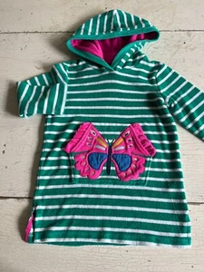 Girl's MINI BODEN Size 4-5 Striped Butterfly Hooded Swim Cover-Up - Picture 1 of 2