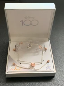NIB Disney 100 Year Anniversary Minnie Mouse Fine Silver Plated Bolo Bracelet - Picture 1 of 6