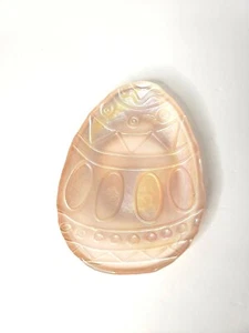 Egg shaped trinket dish reverse painted - Picture 1 of 4