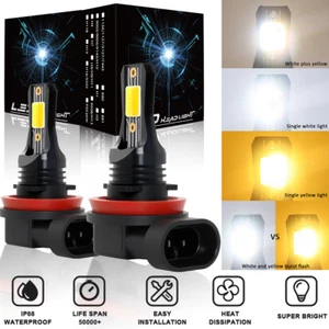 H9/H11 Fog LED Light Bulb 3000K Yellow/ 6000K White For Toyota Tacoma 2016-2021 - Picture 1 of 10