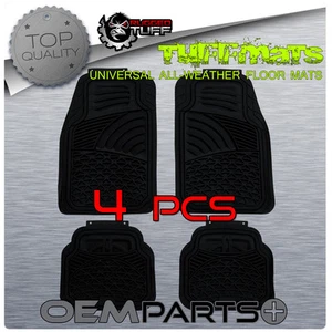 New Rugged TUFF Floor Mats 4 Pcs Black Seashell Heavy Duty Universal Trim Cut - Picture 1 of 3